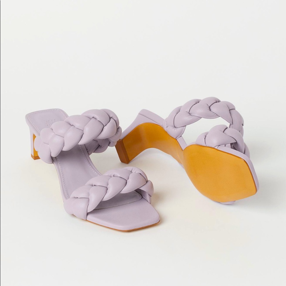 Faux leather braided sandals